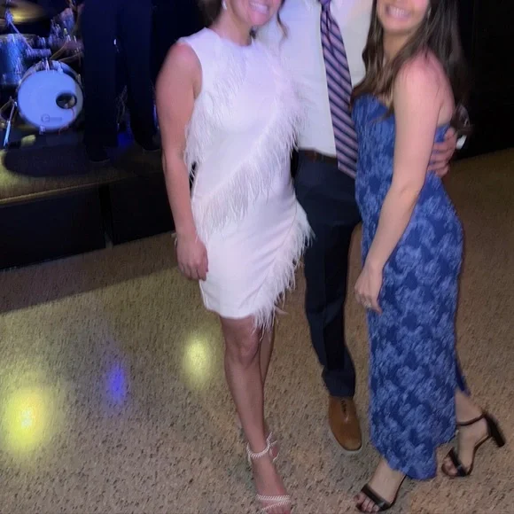 Hutch White Feathered Dress - Picture 5 of 7